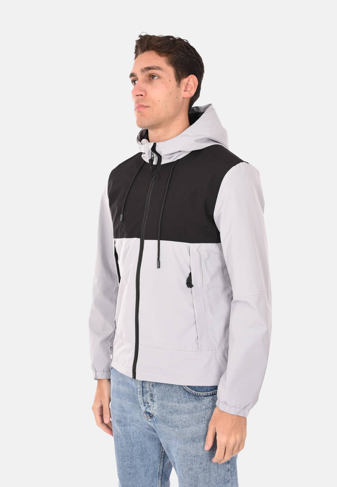 Waterproof jacket with black detail